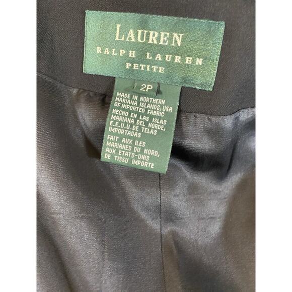 Lauren Ralph Lauren Jacket Womens 2 Petite Black Military Style Full Zip - Picture 6 of 13